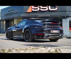 Porsche 911 Stunning 911 992 Turbo S Finished In Jet Black Metallic With Two Tone Black and Bordeaux - 2