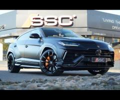 Lamborghini Urus Stunning URUS S Finished In Nero Hele With Nero Ade and Arancio Leonis Alcantara Pe