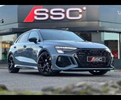 Audi RS3 Stunning All New RS3 Sportback Vorsprung Finished In Kemora Grey With Black Quilted Fine Na