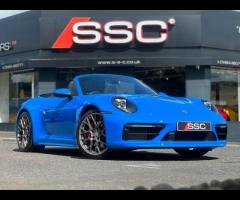 Porsche 911 Stunning 911 992 Carrera 4S Cabriolet PDK Finished In Shark Blue With Black Leather. Fan
