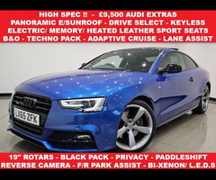 Audi A5 3.0 TDI V6 BLACK EDITION PLUS (245 PS) S TRONIC QUATTRO EURO 6 (S/S) 2DR COUPE + PAN ROOF +