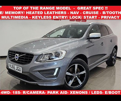 Volvo XC60 2.4 D4 (190 PS) R-DESIGN LUX NAV MANUAL AWD ( EURO 6 ) S/S 5DR + E/M/HEATED LEATHERS + KE