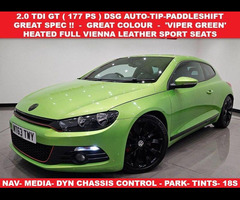 Volkswagen Scirocco 2.0 TDI GT (177 PS) (LEATHER, NAV) DSG AUTO (S/S) 3DR HATCHBACK + NAV + HEATED L